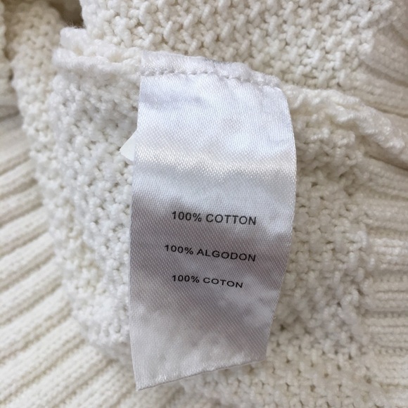 Nowadays Big Girls White Cotton Pull Over Knit Sweater - Picture 6 of 12